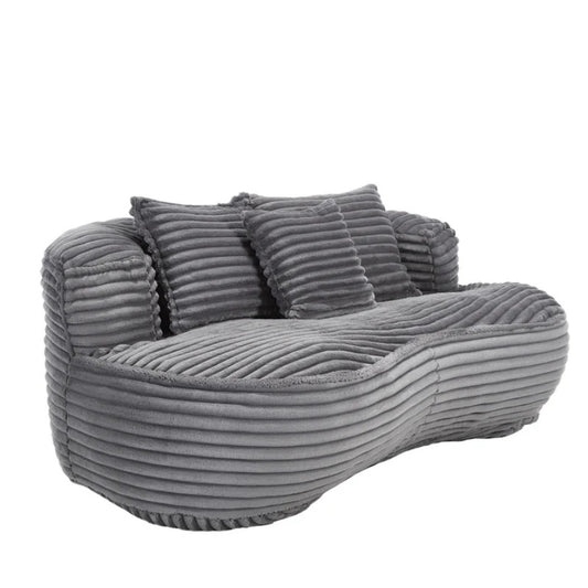 Bean Bag Sofa Lazy Sofa Durable Comfort Lounger High Back Bean Bag Chair Couch for Adults and Kids, Indoor & Outdoor, Dark Gray Corduroy-海智集-Default-
