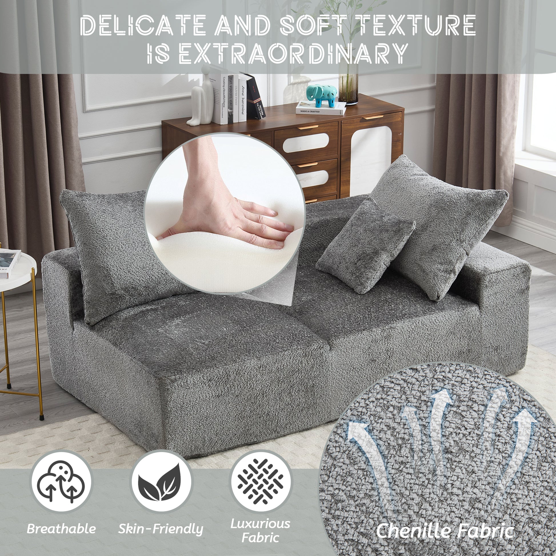 UNITED WE WIN Exquisite fabric technology, intimate two-person design, lazy leisure sitting, free combination of flexible and changeable, a wide range of scene applicability of the sofa-海智集-Default-