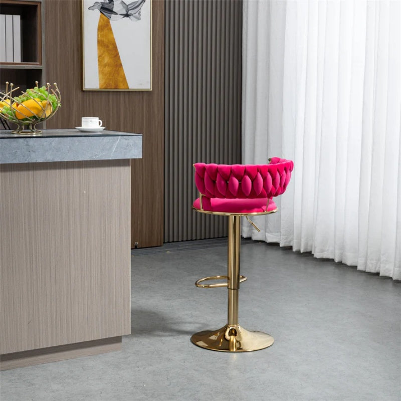 COOLMORE Swivel Bar Stools Set of 2 Adjustable Counter Height Chairs with Footrest for Kitchen, Dining Room 2PC/SET-海智集-Default-