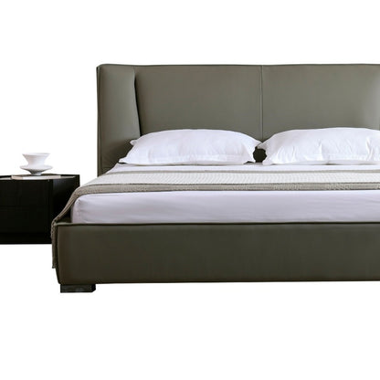 Adjustable Backrest Leather Bed with Lumbar Support-海智集-