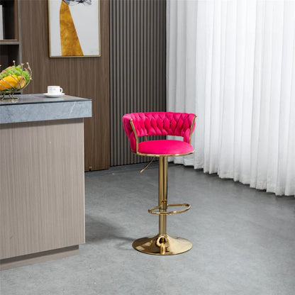 COOLMORE Swivel Bar Stools Set of 2 Adjustable Counter Height Chairs with Footrest for Kitchen, Dining Room 2PC/SET-海智集-Default-