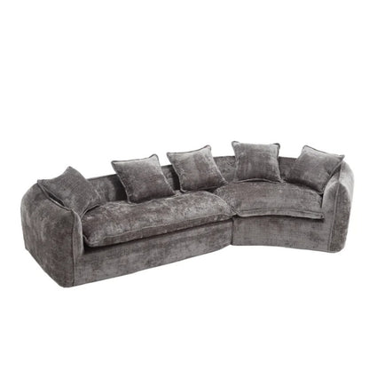 Modular Sectional Sofa, U-Shaped Couch with Sofa for five & Pillows, Modern Minimalist chenille Fabric Large Comfy Cloud Sofas, Living Room Furniture Sets-海智集-Default-