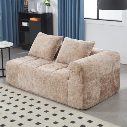 UNITED WE WIN Chenille Loveseat Sofa,Minimalist Modular Couches Sleeper for Living Room Bedroom Apartment Lounge-海智集-Default-