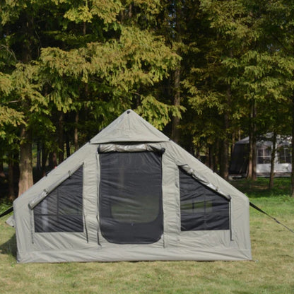 Inflatable Camping Tent Easy Setup 4 Season Glamping Tent with High Performance Inflatable Structure 4-6 Persons Waterproof Windproof Outdoor Self-Supporting Blow up Tent Air Tent Portable House Green-海智集-Default-