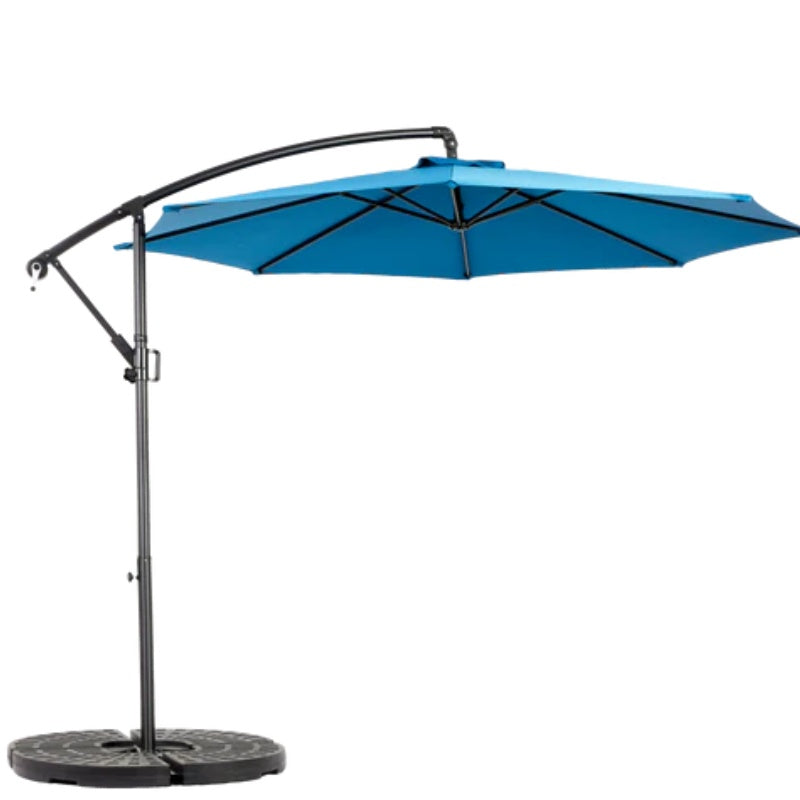 Best Choice Products 10ft Offset Hanging Market Patio Umbrella w/Easy Tilt Adjustment, Polyester Shade, 8 Ribs for Backyard, Poolside - ( Dark blue ) (No Base)-海智集-Default-
