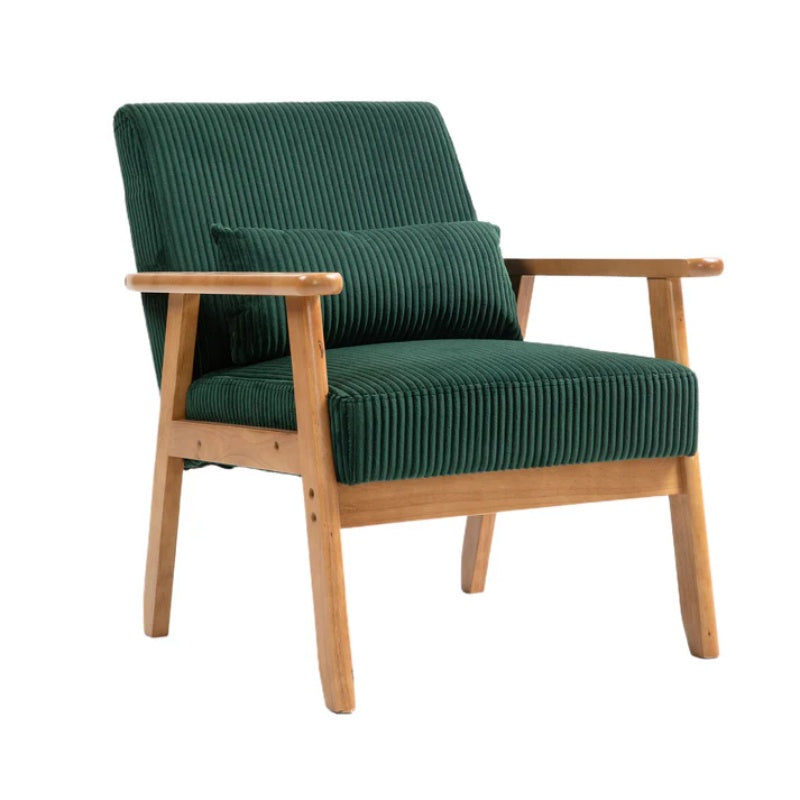 Leisure Chair with Solid Wood Armrest and Feet, Leisure chair, wood frame, velvet, solid rubber wood legs, Mid-Century Modern Accent chair, for Living Room Bedroom Studio chair,Two packs-海智集-Default-