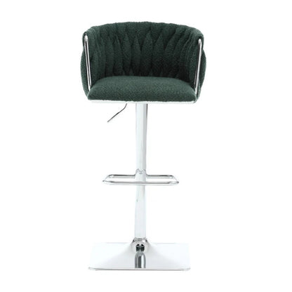COOLMORE Vintage Bar Stools with Back and Footrest Counter Height Dining Chairs 2PC/SET-海智集-Default-