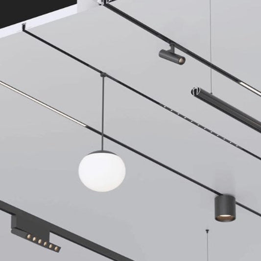 Exposed ultra-thin magnetic track light, ceiling-free home living room lighting, no main light, LED floodlight, grille spotlight-海智集-