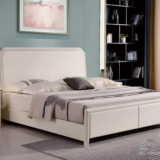 Karan Meishu series solid wood bed is a modern, simple and high-end solid wood 990#-海智集-