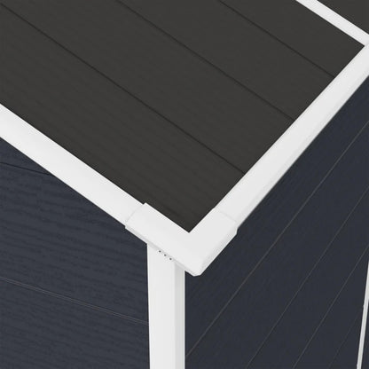 Campcraft 4*8ft resin storage shed, high quality pp material, strong structure, waterproof, rust and UV proof, large storage space, 12mm thick pp board, HD window lighting Dark gray-海智集-Default-