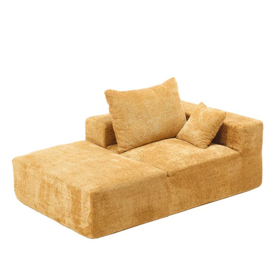 UNITED WE WIN Memory Foam 2-Seater Couch, No Installation & Easy to Transport, Deep Seat Modern Sofa with Chenille Fabric, Couch for Living Room, Bedroom, Apartment, Home Office-海智集-Default-
