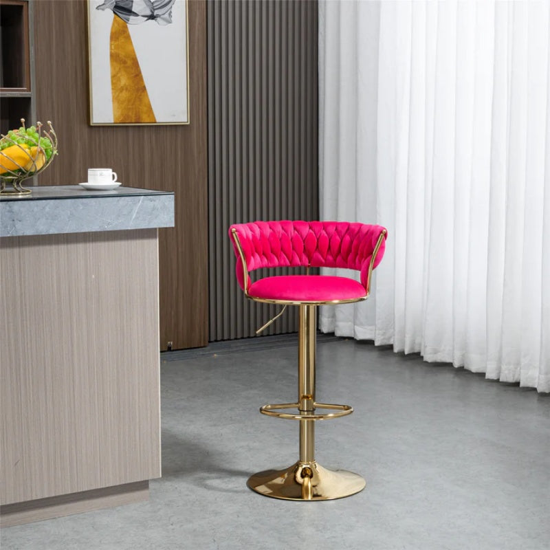 COOLMORE Swivel Bar Stools Set of 2 Adjustable Counter Height Chairs with Footrest for Kitchen, Dining Room 2PC/SET-海智集-Default-