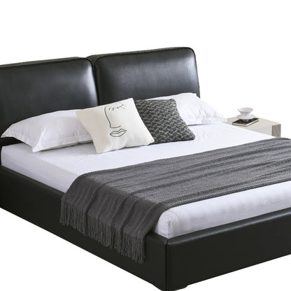 Jinxuan Series GINSON Genuine Leather Bed, simple Italian Light Luxury High-end Solid Wood Soft Package, Big Black Ox (including bed board, excluding bedside table)-海智集-