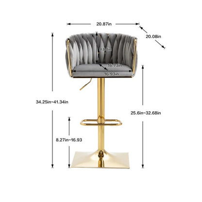 COOLMORE Vintage Bar Stools with Back and Footrest Counter Height Dining Chairs 1 PC/CNT-海智集-Default-