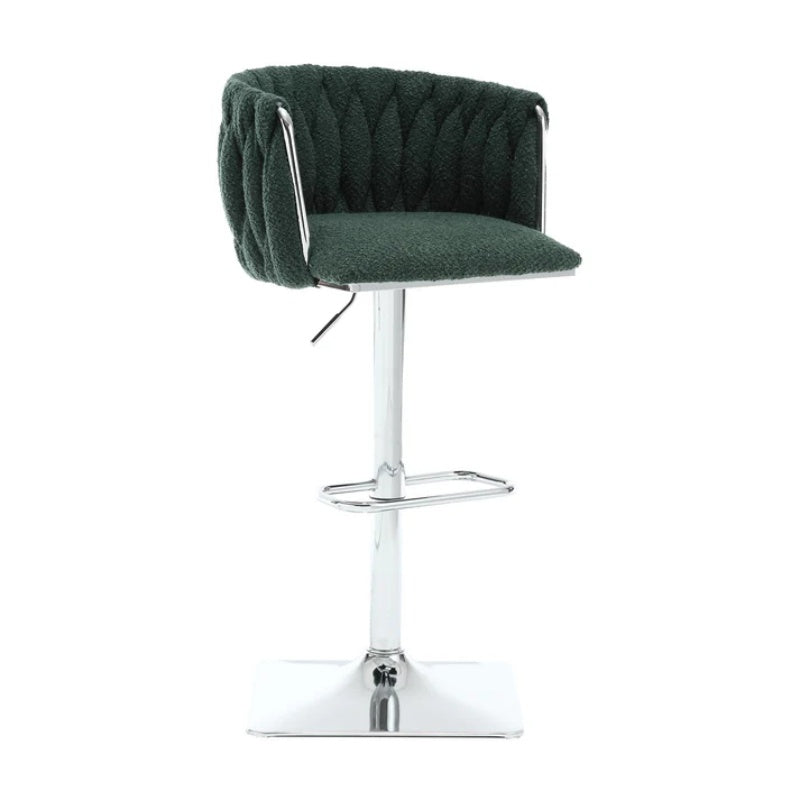 COOLMORE Vintage Bar Stools with Back and Footrest Counter Height Dining Chairs 2PC/SET-海智集-Default-