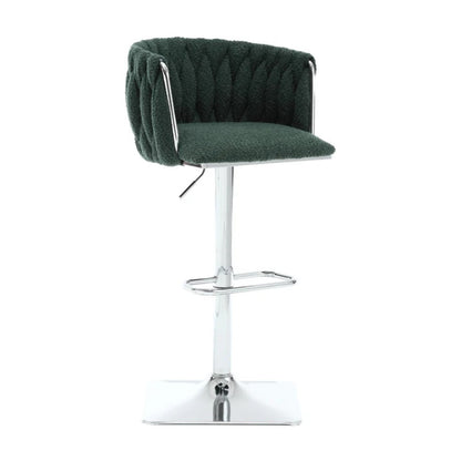 COOLMORE Vintage Bar Stools with Back and Footrest Counter Height Dining Chairs 2PC/SET-海智集-Default-