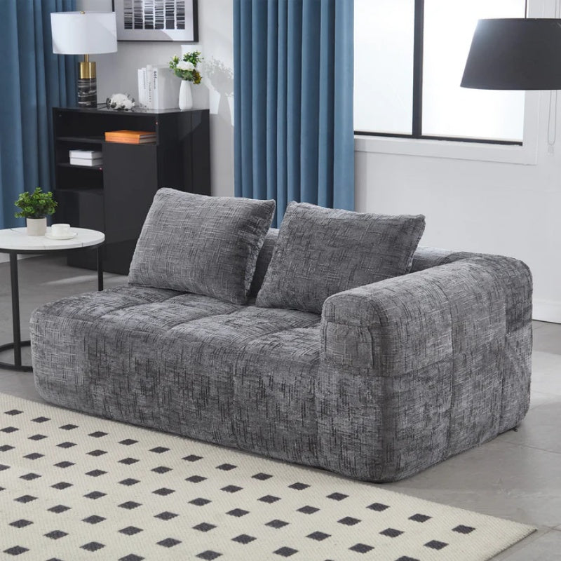 UNITED WE WIN Chenille Loveseat Sofa,Minimalist Modular Couches Sleeper for Living Room Bedroom Apartment Lounge-海智集-Default-