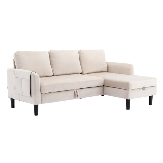 UNITED WE WIN Sectional Sofa Reversible Sectional Sleeper Sectional Sofa with Storage Chaise-海智集-Default-