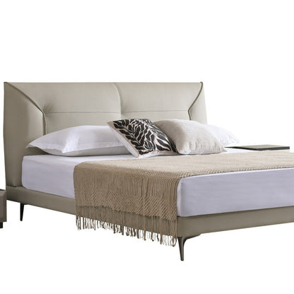 The Perfect Blend of Style & Comfort: Italian Light Luxury Leather Bed-海智集-