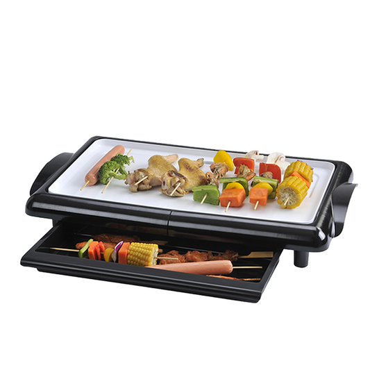 Multifunction Portable Indoor Table Top Bbq Electric Smokeless Barbecue Grill Commercial Electric Griddle Pan Black 120V-海智集-