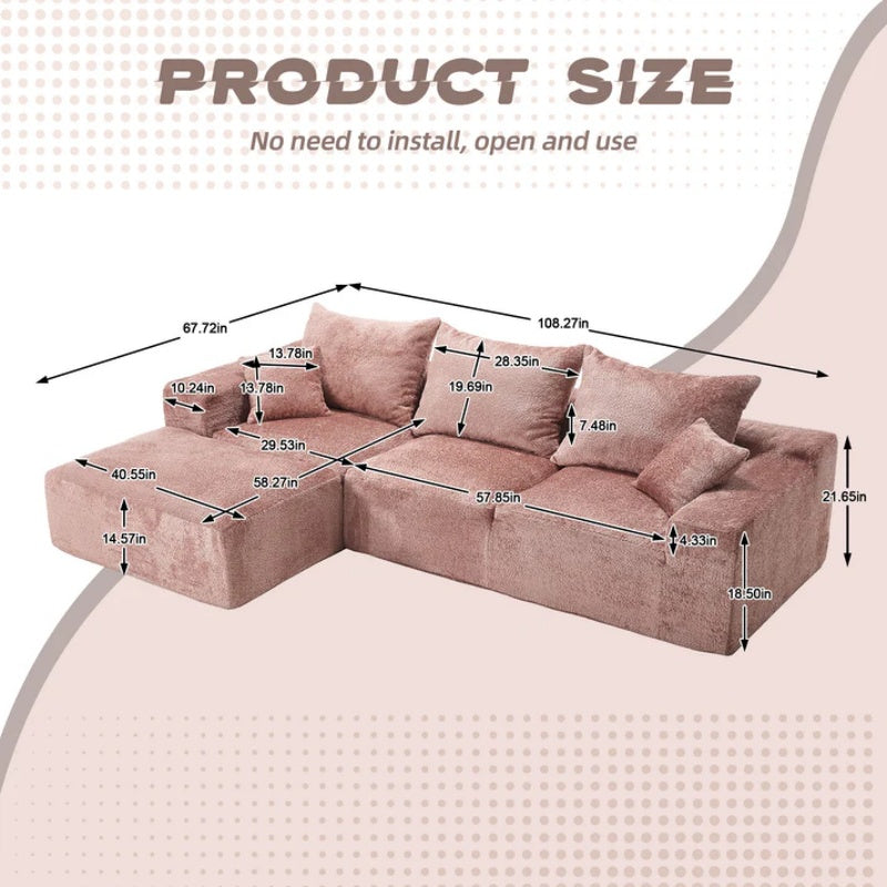 UNITED WE WIN Stylish fabric, excellent touch, L-shaped design, intimate comfort, large seated depth, free stretch, random combination, flexible, full compression, no installation of the sofa-海智集-Default-