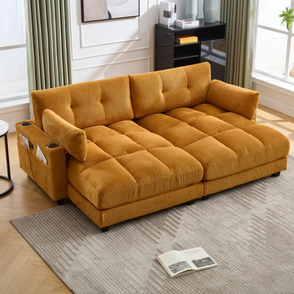 UNITED WE WIN Sleeper Sofa Couch Bed,Oversized Chaise Lounge Chair Cozy Cloud Couch-海智集-Default-
