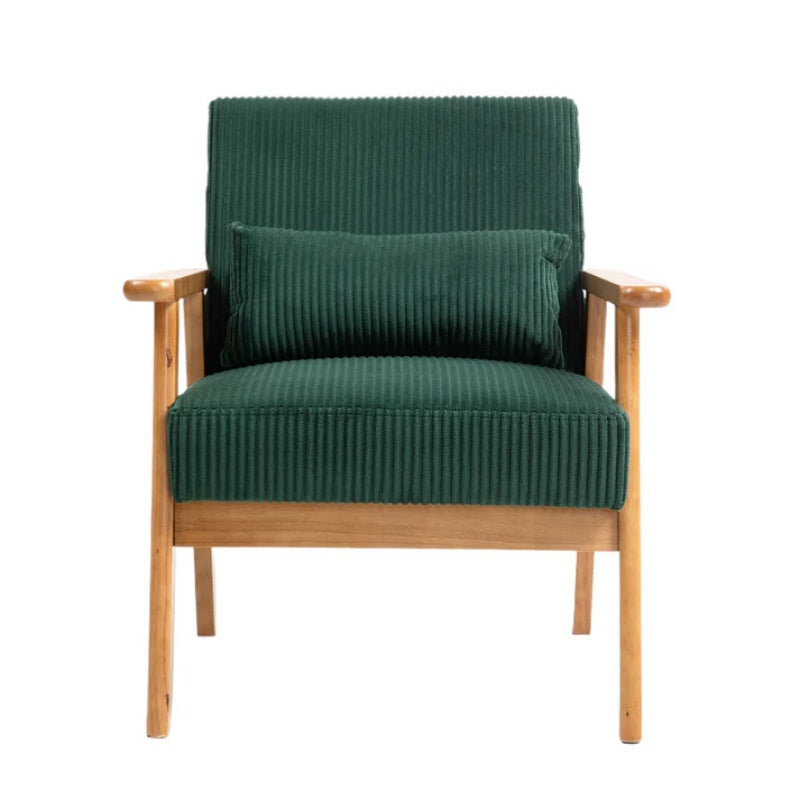 Leisure Chair with Solid Wood Armrest and Feet, Leisure chair, wood frame, velvet, solid rubber wood legs, Mid-Century Modern Accent chair, for Living Room Bedroom Studio chair,Two packs-海智集-Default-