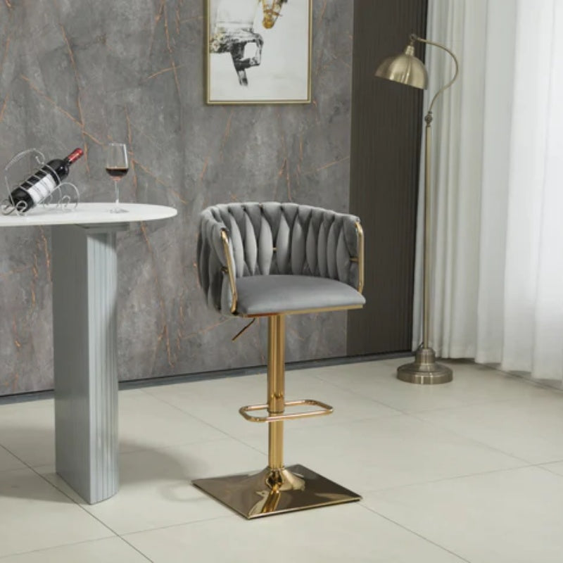 COOLMORE Vintage Bar Stools with Back and Footrest Counter Height Dining Chairs 2PC/SET-海智集-Default-