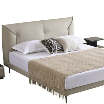 The Perfect Blend of Style & Comfort: Italian Light Luxury Leather Bed-海智集-