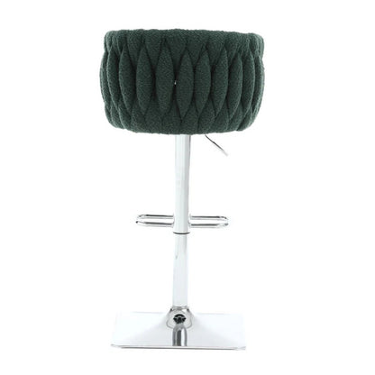 COOLMORE Vintage Bar Stools with Back and Footrest Counter Height Dining Chairs 2PC/SET-海智集-Default-