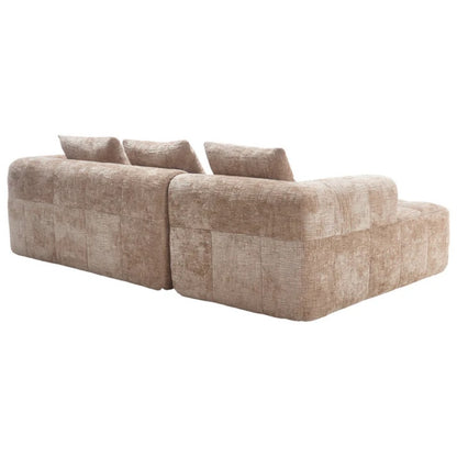 UNITED WE WIN 98.42-inch modular sectional sofa, modern modular L-shaped sofa with chaise longue, equipped with small side pockets and free of compression during installation.-海智集-Default-