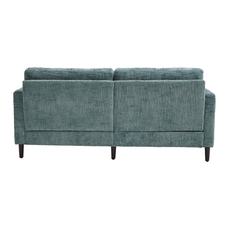 Modern Style Chenille 2-Seater Wood-Legged Sofa with LED Light, USB Charging Port and Storage Bag in Lake Blue-海智集-Default-