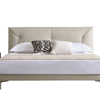 The Perfect Blend of Style & Comfort: Italian Light Luxury Leather Bed-海智集-