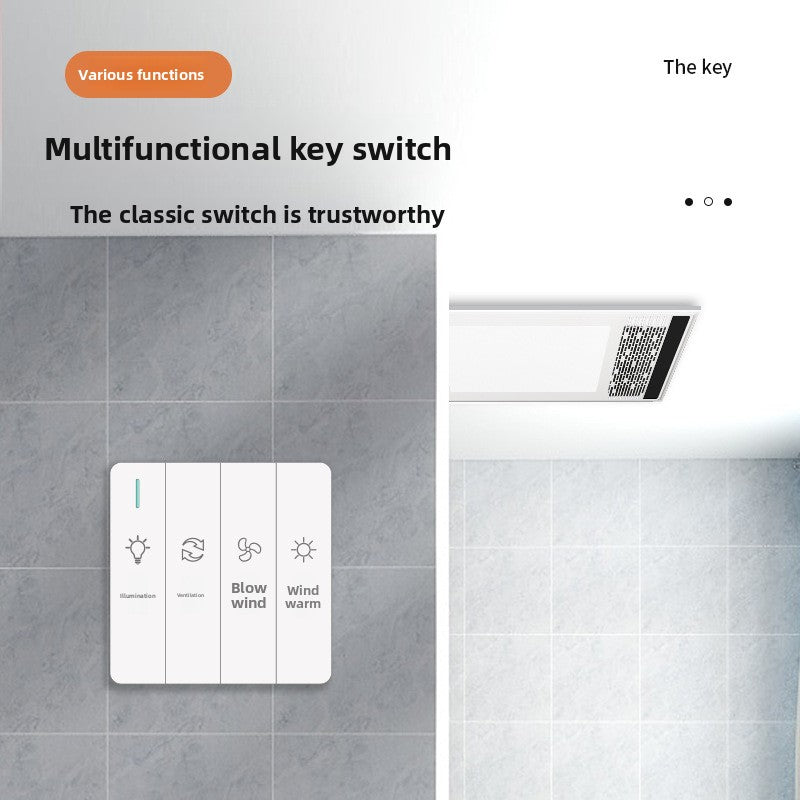 Factory Custom Dual Core Power Smart Bathroom Heater Integrated Ceiling Ventilation Fan Lighting Integrated Bathroom Heater-Kitchen & Bathroom-海智集-Key Switches-300X600-