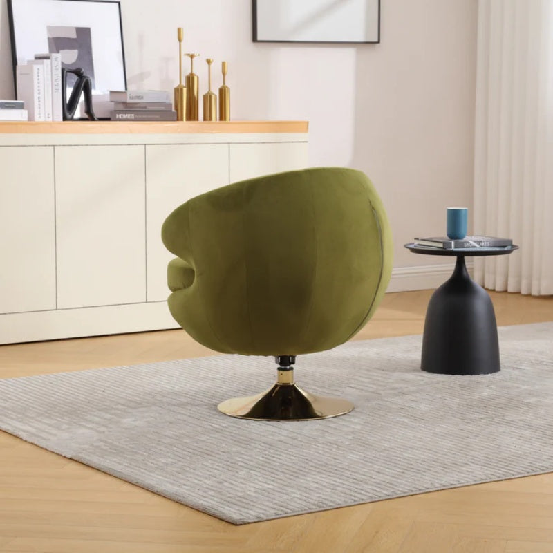 360 Degree Swivel Cuddle Barrel Accent Chairs, Round Armchairs with Wide Upholstered, Fluffy Fabric Chair for Living Room, Bedroom, Office, Waiting Rooms-海智集-Default-