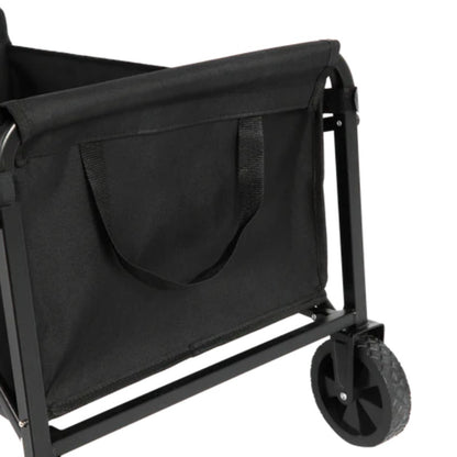 Lightweight Portable Heavy Duty Folding Beach Wagons with Wheels - Outdoor Utility Carts for Grocery, Camping, Shopping, Sports, Garden with Large Capacity-Black-海智集-Default-