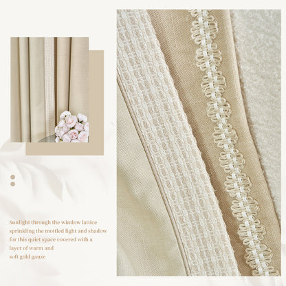 Cream Wabi-sabi Curtains:offer an exceptional drape, providing a beautiful flowing effect that effortlessly elevates the ambiance of any room-海智集-