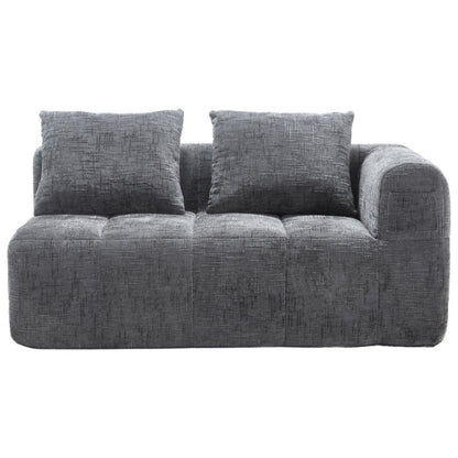 UNITED WE WIN Chenille Loveseat Sofa,Minimalist Modular Couches Sleeper for Living Room Bedroom Apartment Lounge-海智集-Default-