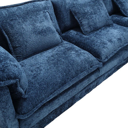 Modern Large L-Shape Sectional Chenille fabric, movable pedals, detachable armrests, oversized three-seat Sofa-海智集-Default-