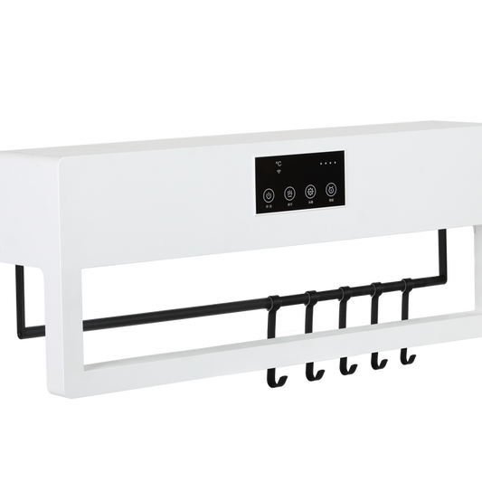 GS CE CB ETL Towel Warm UV Light Disinfection Touch Screen Control Wall Mounted Electric Towel Dryer with Hanger for Bathroom-海智集-