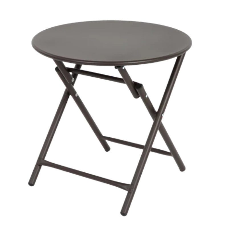 3 Piece Patio set, Outdoor Camping Chairs with Breathable Textilene Fabric, folding table with steel table top, 2chairs and 1table set ( Brown)-海智集-Default-
