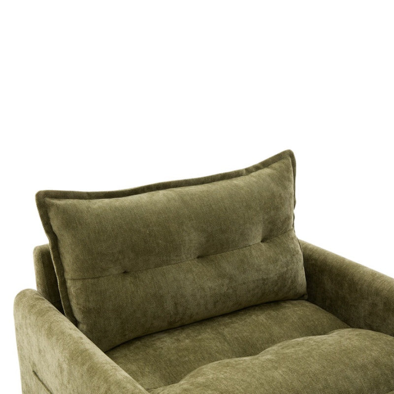 UNITED WE WIN Swivel Barrel Chair - Mid Century Modern Chair, Thick Padded Arm Chair with Solid Metal Base, Comfortable Single Sofa Chair, Swivel Accent Chair for Living Room Bedroom-海智集-Default-