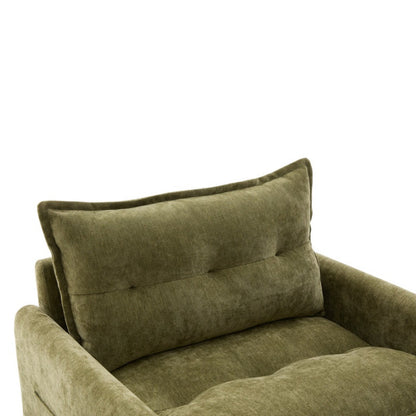 UNITED WE WIN Swivel Barrel Chair - Mid Century Modern Chair, Thick Padded Arm Chair with Solid Metal Base, Comfortable Single Sofa Chair, Swivel Accent Chair for Living Room Bedroom-海智集-Default-