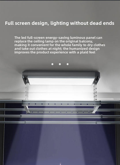 Eight-Generation Ultra-Large Light Full-Screen Light Ultra-Thin Clothes Rack Intelligent Remote Control Automatic Lifting Hidden Clothes Dryer-海智集-