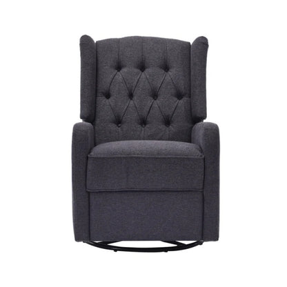 COOLMORE Rocking Recliner Chair,360 Degree Swivel Nursery Rocking Chair,Glider Chair,Modern Small Rocking Swivel Recliner Chair for Bedroom,Living Room Chair Home Theater Seat (Dark Gray)-海智集-Default-
