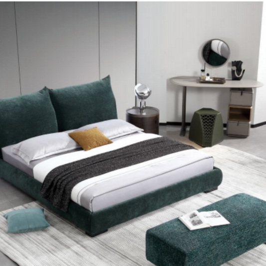 Children's room bed: Italian light luxury cotton and linen bed, petal bed, king-sized bed-海智集-