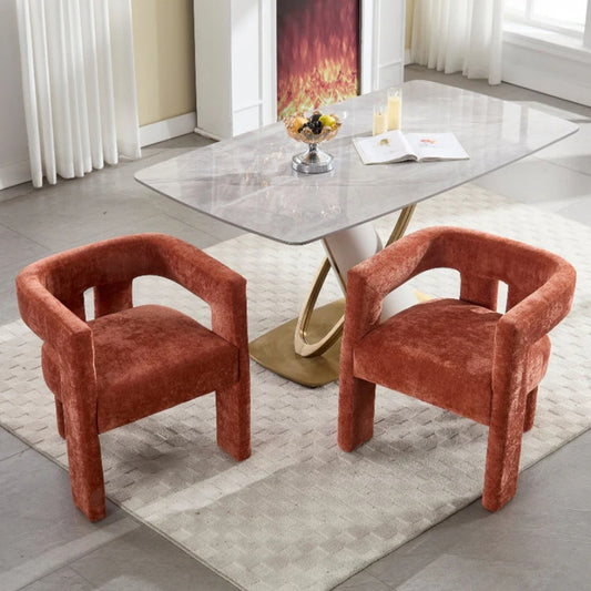 Campcraft Contemporary Designed Fabric Upholstered Accent/Dining Chair /Barrel Side Chairs Kitchen Armchair for Living Room 2PC/SET-海智集-Default-