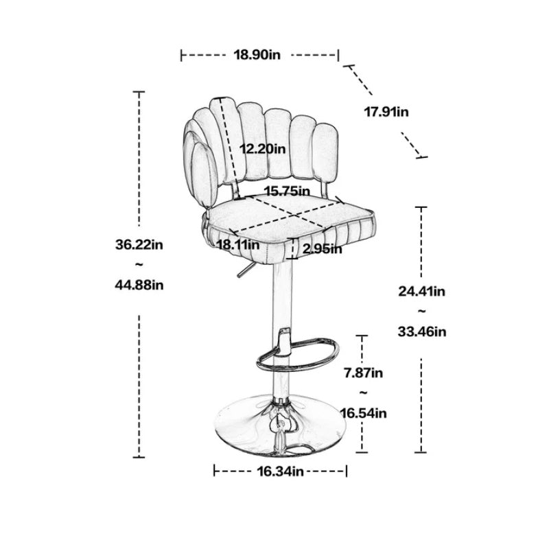 COOLMORE Swivel Bar Stools Set of 2 Adjustable Counter Height Chairs with Footrest for Kitchen, Dining Room-海智集-Default-