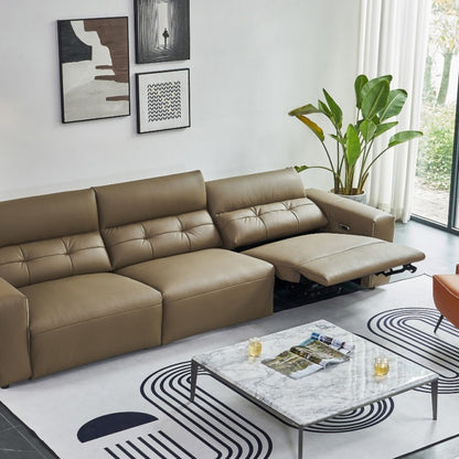 The Italian modern leather living room sofa is luxurious and comfortable-海智集-