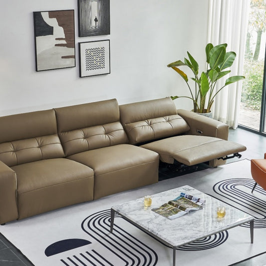 The Italian modern leather living room sofa is luxurious and comfortable-海智集-